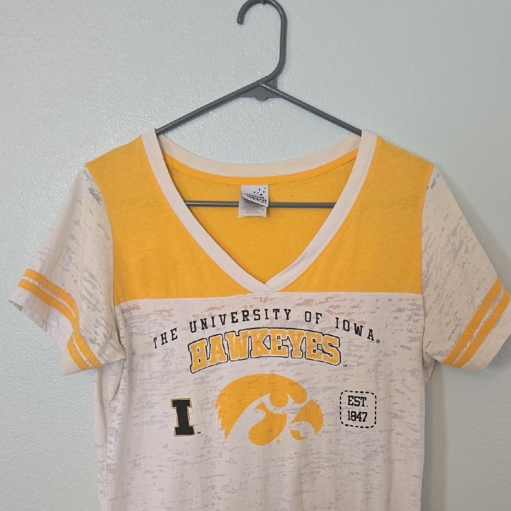 Creative Apparel Concepts | White And Gold Iowa Hawkeye Burnout Tee Size XL
